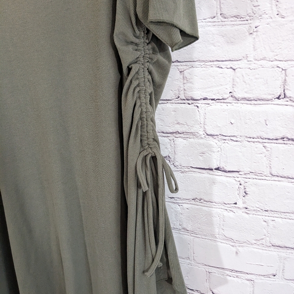 Torrid Midi Rib Asymmetrical Green Dress - Picture 4 of 7